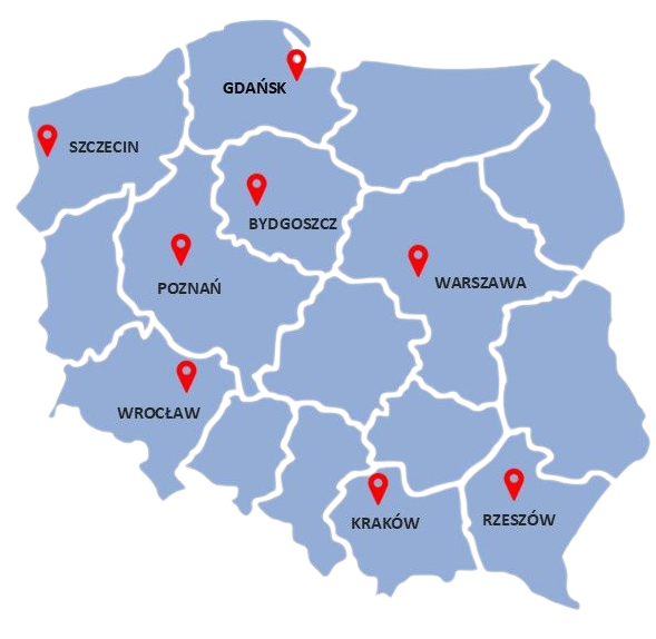 Mapa MBA Polska - rozmieszczenie stowarzyszeń absolwentów MBA w Polsce